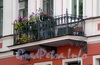 Наб. канала Грибоедова, д. 119. Доходный дом Я. А. Фохтса (Ф. М. и М. М. Богомольцев). Решетка балкона. Фото август 2009 г.