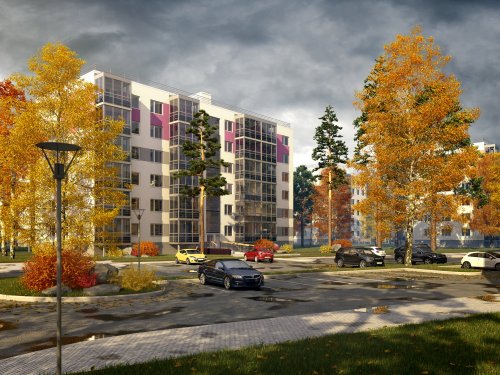Жилой комплекс «Gröna Lund». Проект жилого комплекса. Осенний вид.