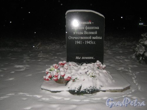 Памятник узникам концлагерей в деревне Кипень. Фото 7 декабря 2013 г.