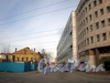 Перспектива Казарменного переулка от улицы Чапаева в сторону Петроградской набережной. Фото апрель 2010 г.