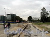 Укладка тротуарной плитки на Константиновском проспекте. Фото сентябрь 2010 г.