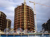 Строительство административно-делового комплекса Банка «Санкт-Петербург»-делового комплекса «Санкт-Петербург Плаза». Центральная башня. Фото август 2009 г.