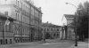 Малоохтинский пр., дом 53. Справа виден фрагмент здания кинотеатра «Рассвет». Фотография 1970-х годов.