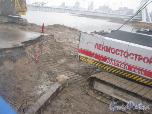 Пр. Героев. Строительство моста через Дудергофский канал. Фото 29 декабря 2013 г.