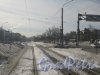 Выборгское шоссе. Перспектива трамвайных путей от ул. Хошимина в сторону Поклонной горы. Фото 16 марта 2013 г.