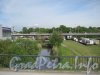 Река Красненькая. Общий вид с Автовского трамвайного путепровода в сторону Кронштадтского путепровода. Фото 29 мая 2012 г.