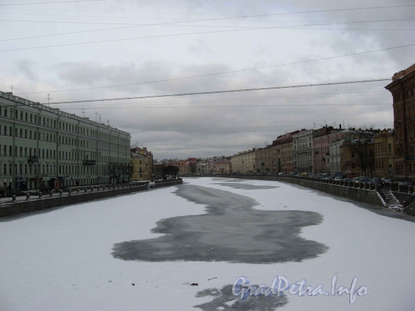 Перспектива реки Фонтанка от моста Ломоносова в сторону Невского проспекта зимой 2008 г.