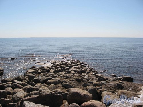 Курортный р-н. Береговая линия Финского залива в районе пос. Ушково. Фото май 2008 г.
