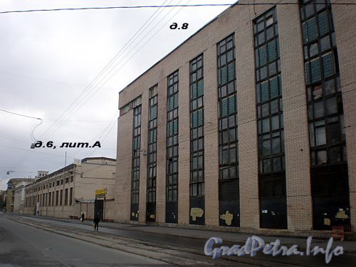 Косая линия, д. 6, лит. А и 8. Производственные корпуса Сталепрокатного завода. Фото октябрь 2009 г.