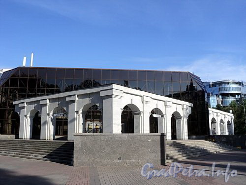 Наземный вестибюль станции метро «Крестовский остров». Фото июнь 2010 г.