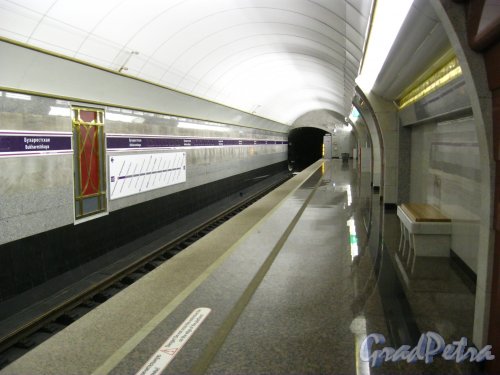 Перрон станции метро Бухарестская. Фото февраль 2013 г.