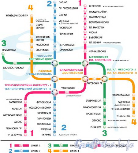 Схема выходов станций метро Санкт-Петербурга | Портал ТИАП