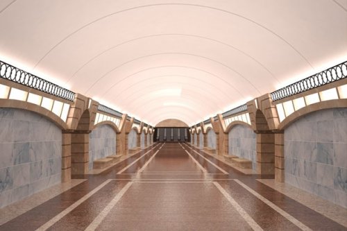 Станция метро «Большой проспект». Проект центрального подземного зала.
