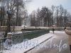 1-й Лаврский мост. Вид со стороны Александро-Невской Лавры (Просфорный корпус). Фото февраль 2012 г.