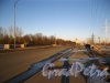 Проезжая часть 2-го Петергофского моста в створе бокового проезда Петергофского шоссе через Дудергофский канал. Фото 28 марта 2013 г.