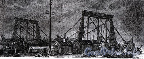Наводнение 24 августа 1879 года у Египетского моста. (из книги «Старая Коломна»)