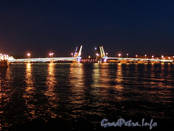 Разведенный Благовещенский мост. Фото июль 2011 г.