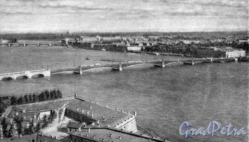 Троицкий мост и перспектива Невы. Фотоальбом «Ленинград», 1959 г.
