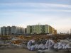 Пос. Кудрово, квартал «Вена» жилого комплекса «Семь Столиц». Вид со стороны безымянного протока. Фото 24 марта 2013 г.