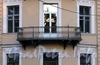 Адмиралтейский пр., д. 10 / Вознесенский пр., д. 2. Решетка углового балкона. Фото август 2010 г.