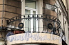 Смольный пр., д. 3 / ул. Бонч-Бруевича, д. 2. Решетка углового балкона. Фото октябрь 2010 г.