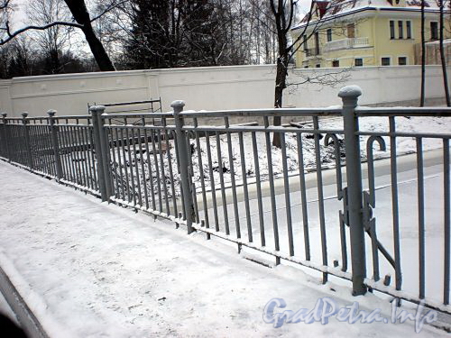 Фрагмент ограды 14-го Каменноостровского моста. Фото декабрь 2009 г.