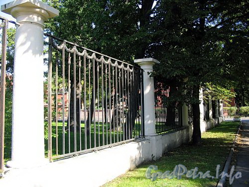 Ограда Василеостровского сада по Большому пр.у В.О. Фото сентябрь 2009 г.