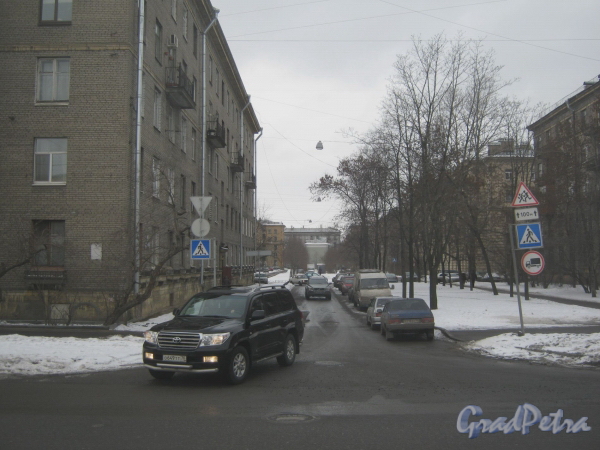 Перспектива Огородного переулка от ул. Маршала Говорова в сторону пр. Стачек. Фото февраль 2012 г.