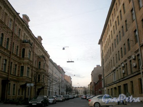 Перспектива переулка Макаренко от набережной реки Фонтанки в сторону Садовой улицы. Ноябрь 2008 г.