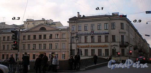 Дома 1 и 3 по Гражданской улице и дом 9 по пер. Гривцова. Фото март 2009 г.