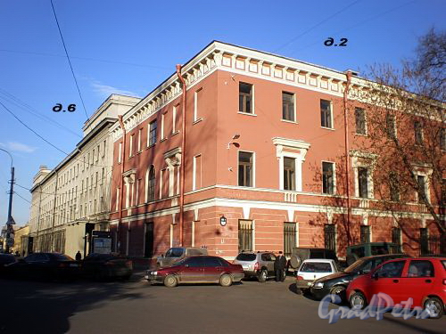 Дом 2 по Лазаретному переулку и дом 6 по улице Введенского канала. Фото ноябрь 2008 г.