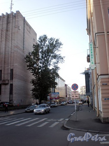 Перспектива нечетной стороны Транспортного переулка от улицы Черняховского в сторону Лиговского проспекта. Фото октябрь 2009 г.