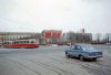 Общий вид Троицкой площади в первомайском оформление. Фото апрель 1976 г.
