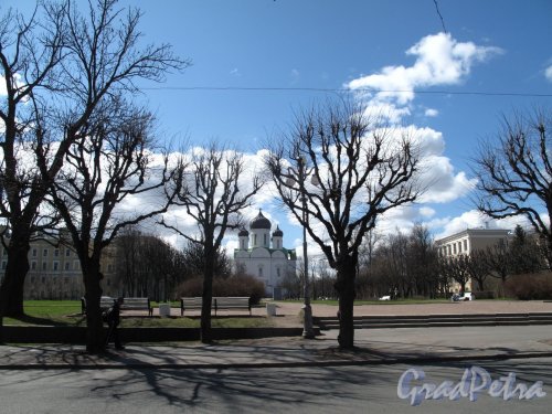 Соборная пл. (Пушкин) Соборный сквер и Собор Святой Екатерины. Фото май 2012 г.