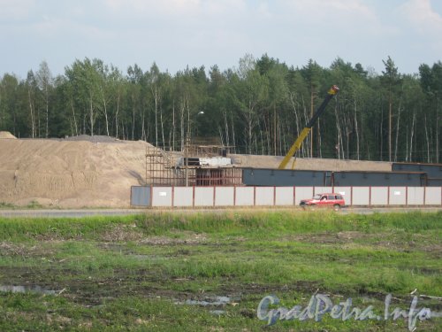 Строительство развязки Западного Скоростного Диаметра с федеральной трассой Е-18 «Скандинавия». Фото 30 июля 2012 г.