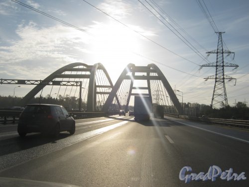 Беляевский мост Общий вид с Кольцовой дороги. Фото 2 октября 2012 г.