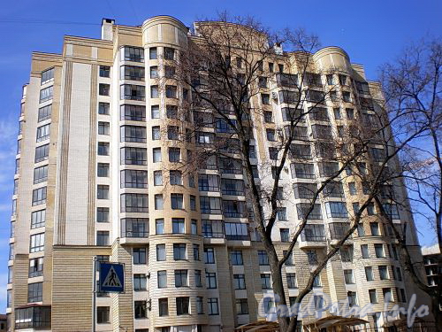Большеохтинский пр., д. 16. Фрагмент фасада здания. Фото апрель 2009 г.