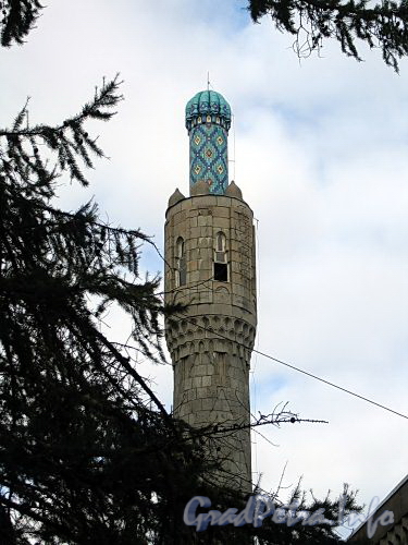 Кронверкский пр., д. 7. Соборная мечеть. Минарет. Фото октябрь 2010 г.
