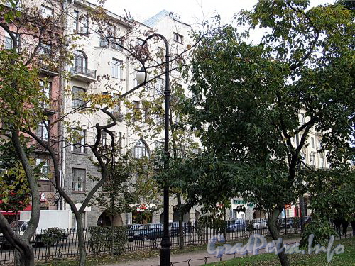 Кронверкский пр., д. 23. Фасад здания. Вид из Александровского парка. Фото октябрь 2010 г.