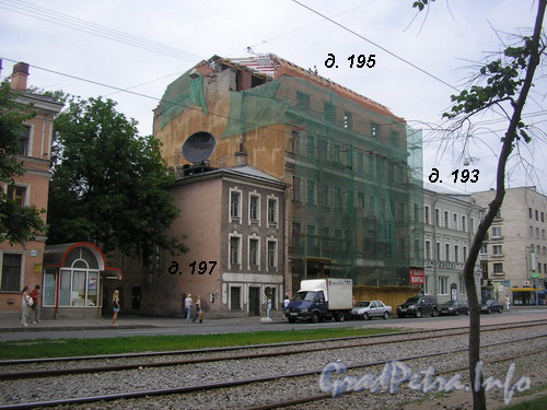 Лиговский пр. д.д. 193 - 197, реконструкция здания с надстройкой . Фото 2006 г.