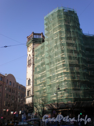 Каменноостровский пр., д. 35, ремонт фасада здания. Фото 2008 г.