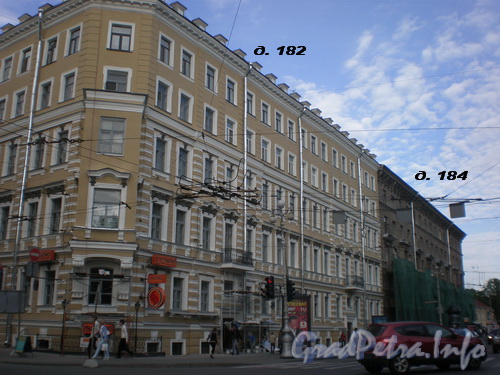Невский пр., д.д. 182 и 184, общий вид зданий. Фото 2008 г.