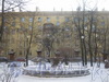 Пр. Стачек, дом 67, корп. 7. Общий вид на дворик с фонтаном перед корпусом 7. Фото февраль 2012 г.