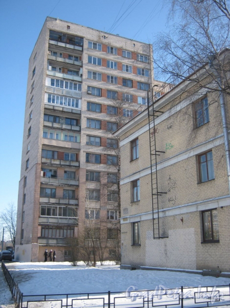 Общий вид с пр. Ветеранов на дома 156 (справа) и 154 (слева). Фото февраль 2012 г.