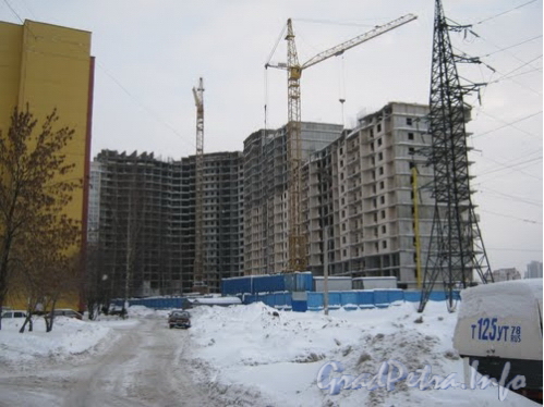 Пр. Маршала Жукова, дом 41. Строительство жилого комплекса. Фото 7 февраля 2010г.