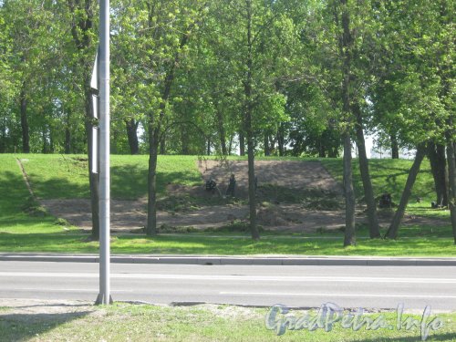 Замена газона в конце пр. Стачек перед Петергофским шоссе. Фото июнь 2012 г.