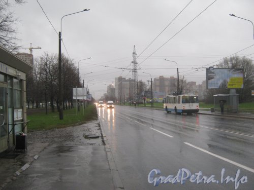 Пр. Космонавтов. Перспектива от Южного шоссе в сторону ул. Орджоникидзе. Фото 15 ноября 2012 г.