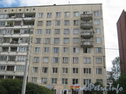 Пр. Луначарского, дом 56, корпус 1. Фрагмент фасада. Фото 4 сентября 2012 г.