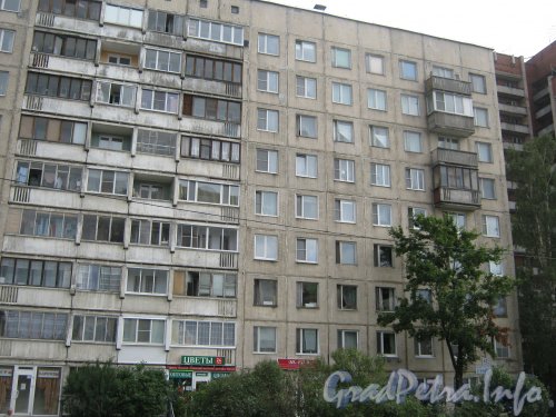 Пр. Луначарского, дом 62, корпус 1. Фрагмент фасада. Фото 4 сентября 2012 г.