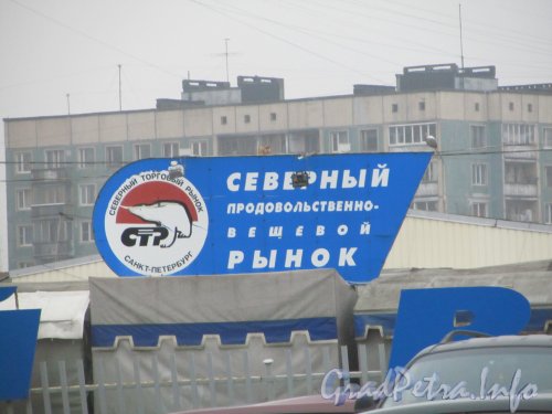 Северный пр., дом 51. Логотип «Северного рынка».  Фото ноябрь 2012 г.